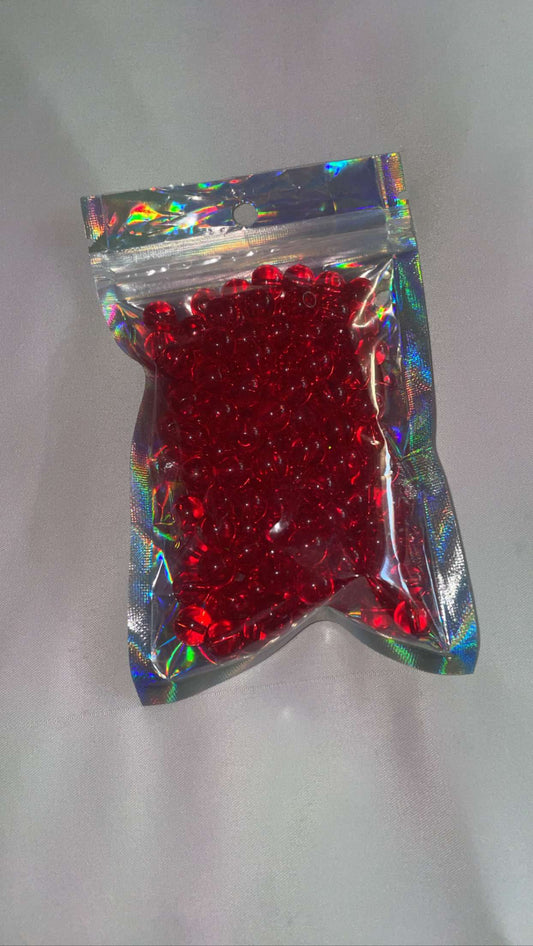 Red  glass beads